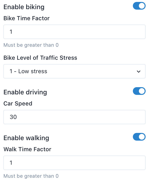 Default settings for access and impedance on affected streets